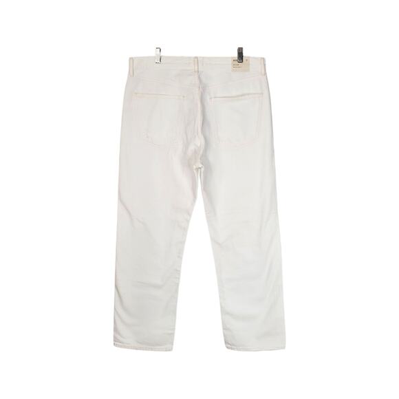 AGOLDE 90's Mid Rise Loose Fit Distressed Straight Jeans Enamel White Size 32 - Picture 3 of 11